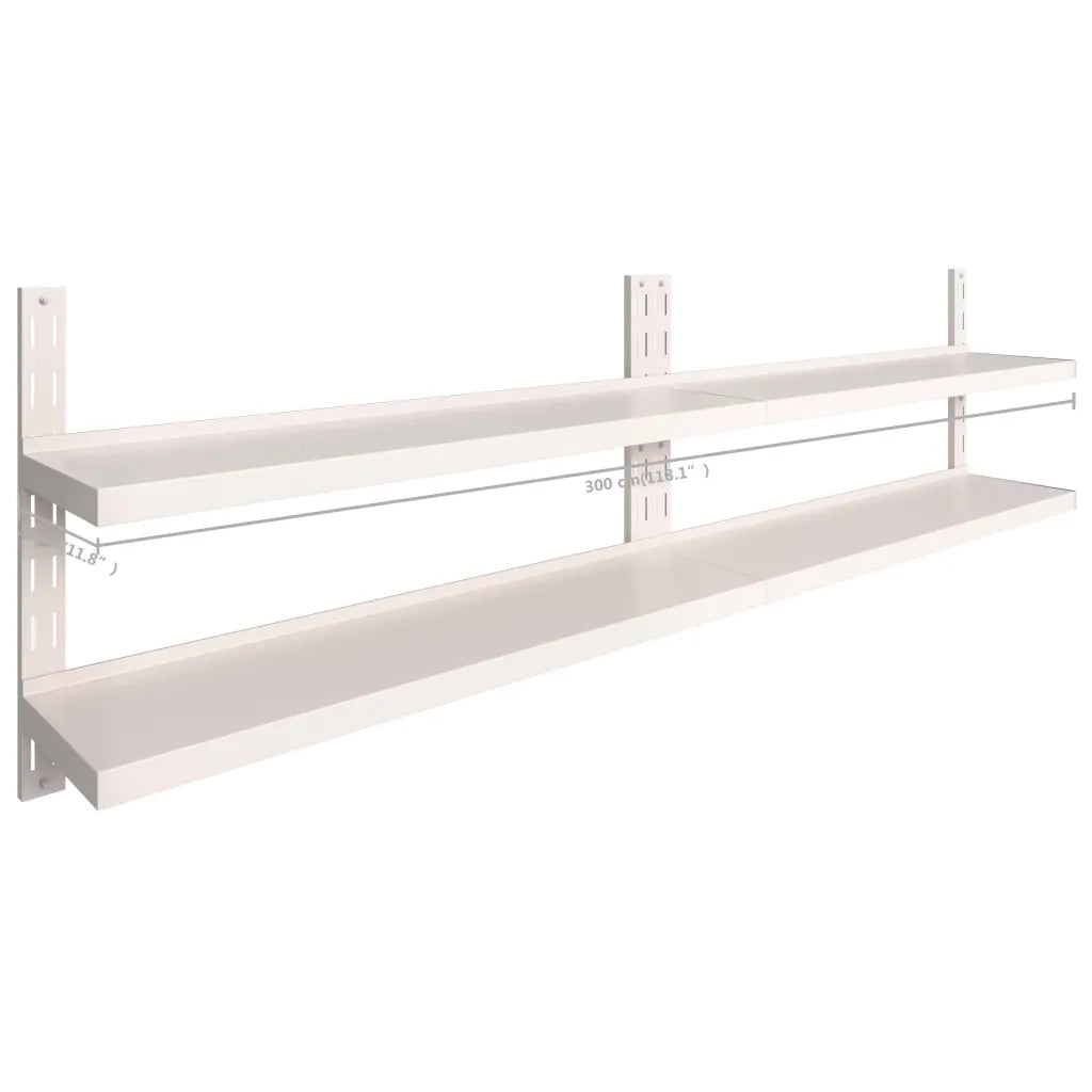 Mensole Galleggianti a 2 Livelli 2 pz in Acciaio Inox 300x30 cm cod mxl 33109