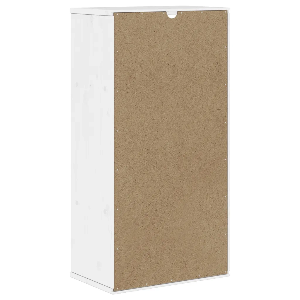 Armadietto Laterale ODDA Bianco 40x24x79 cm Legno Massello Pino