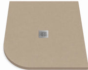 Piatto doccia semicircolare ROUND 80x80 cm Cuoio griglia in acciaio