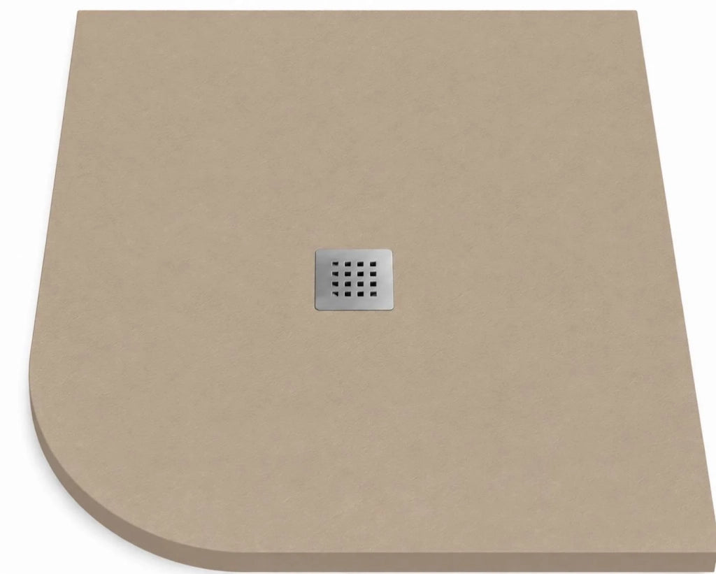 Piatto doccia semicircolare ROUND 80x80 cm Cuoio griglia in acciaio