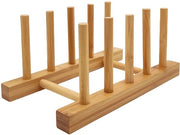 Organizzatore per cucina per piatti e taglieri - Asciugamano per aghiatura in legno di bambù con 4 canali