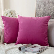 Set di 2 cuscini decorativi in flanella senza imbottitura - Cuscini decorativi con chiusura a zip nascosta - Rosa 20 x 20 pollici 50 x 50 cm