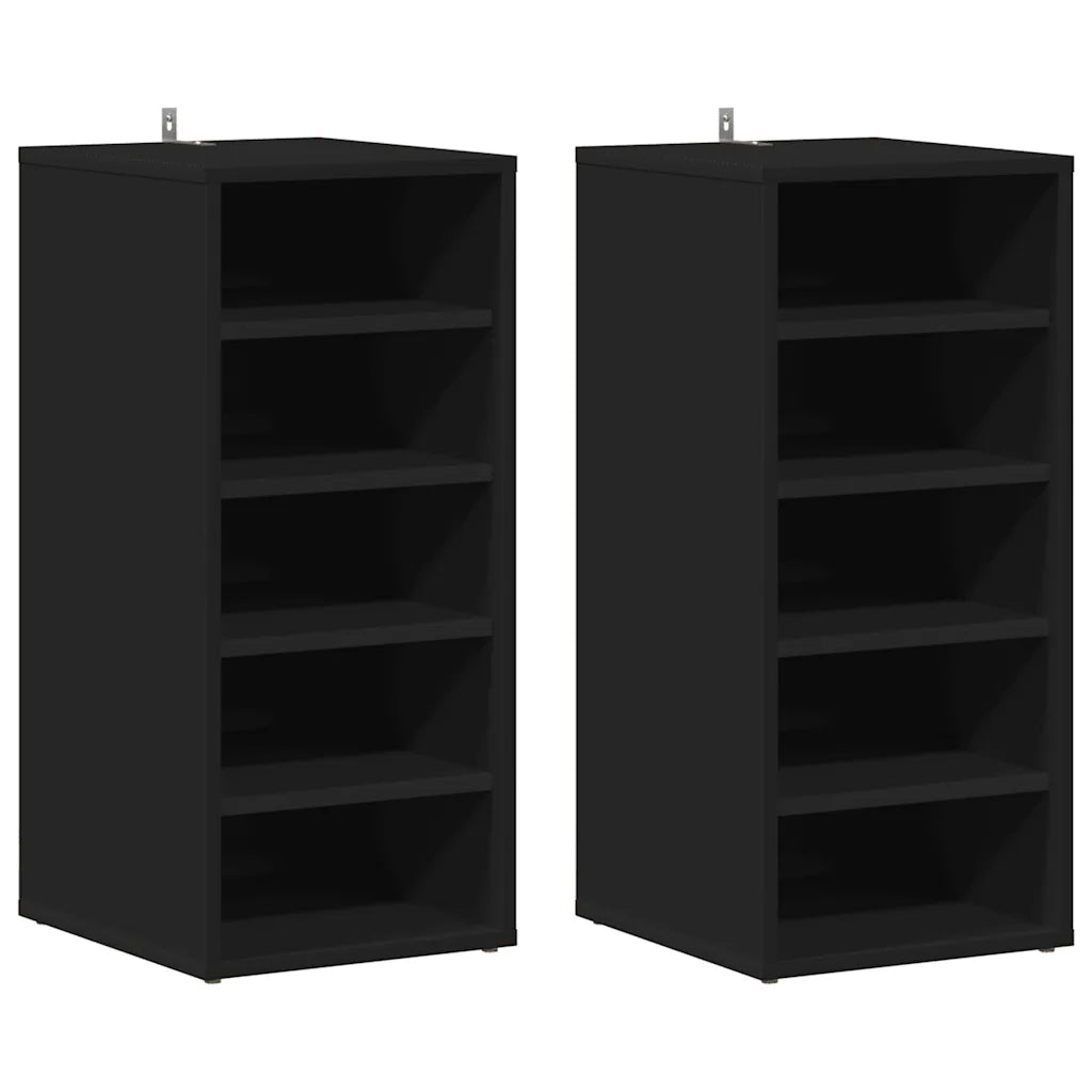 Scarpiere 2 pz Nere 31,5x35x70 cm in Truciolato cod mxl 49705