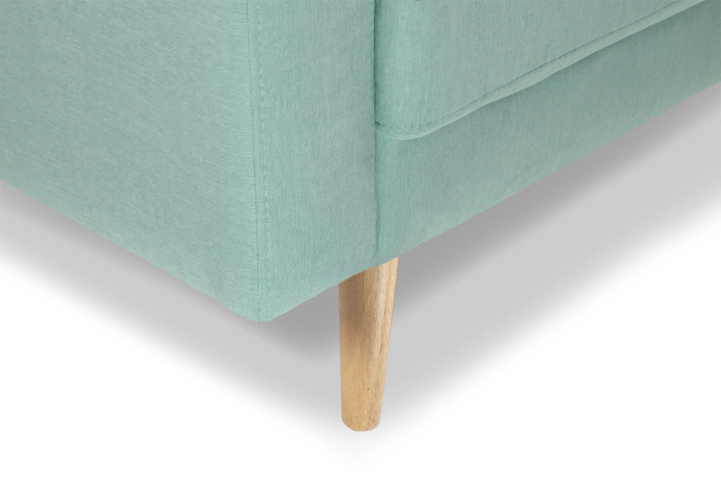 Divano 2 posti in tessuto vellutato verde tiffany piedi in legno - Chloe - DI2P-CH20FBC-PL