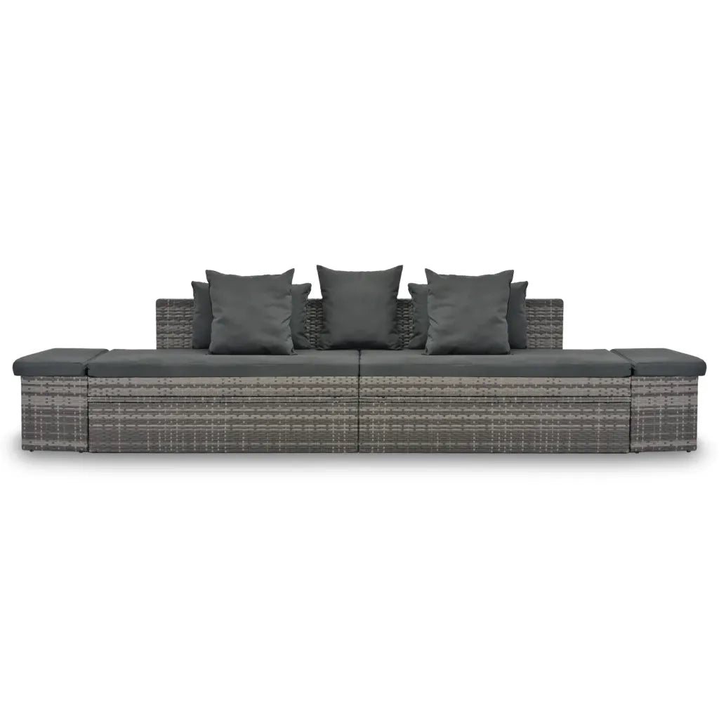 Set Divani da Giardino 4 pz con Cuscini in Polyrattan Grigio cod mxl 69531