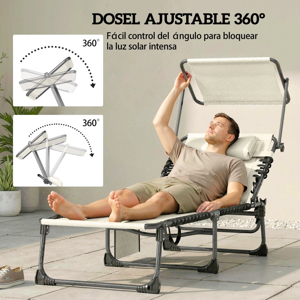 Poltrone reclinabili da giardino ¨C zephmum ¨C 2 pezzi, crema, polyrattan