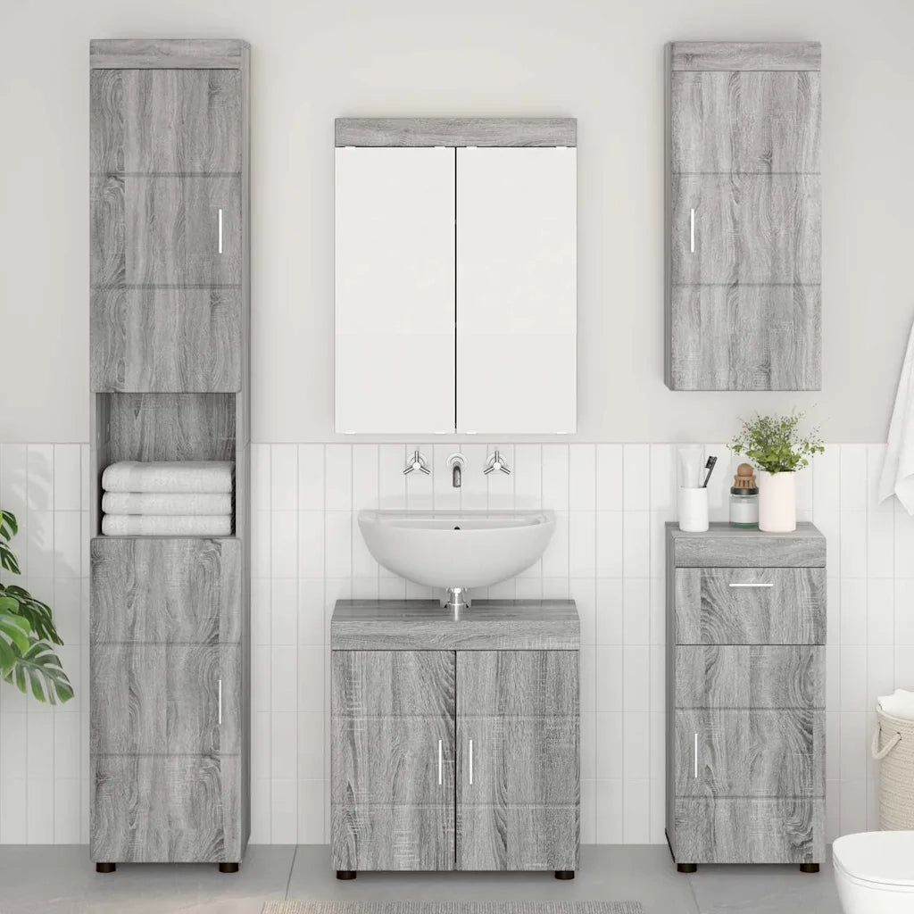 Set di mobili per il bagno con cassetto TULUM Grigio Sonoma