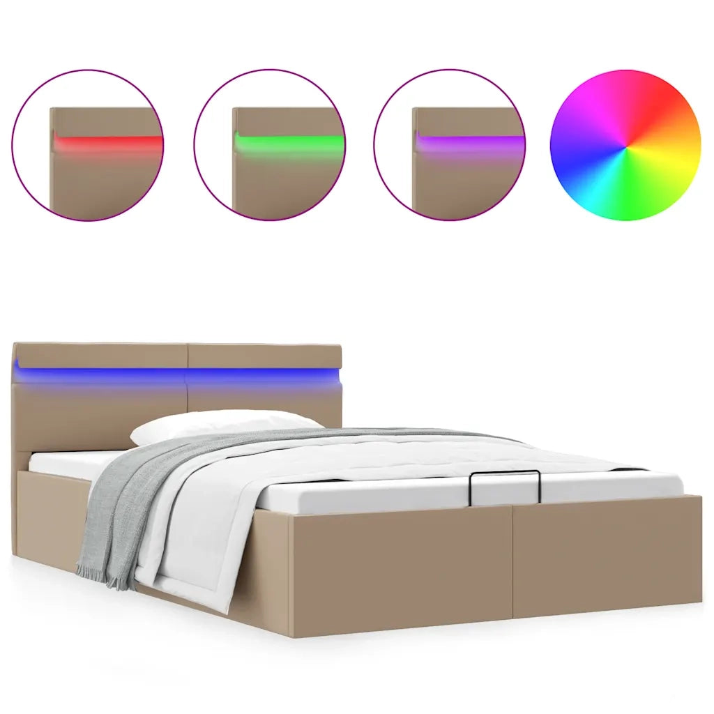 Giroletto Idraulico con LED Cappuccino Similpelle 140x200cm 285561