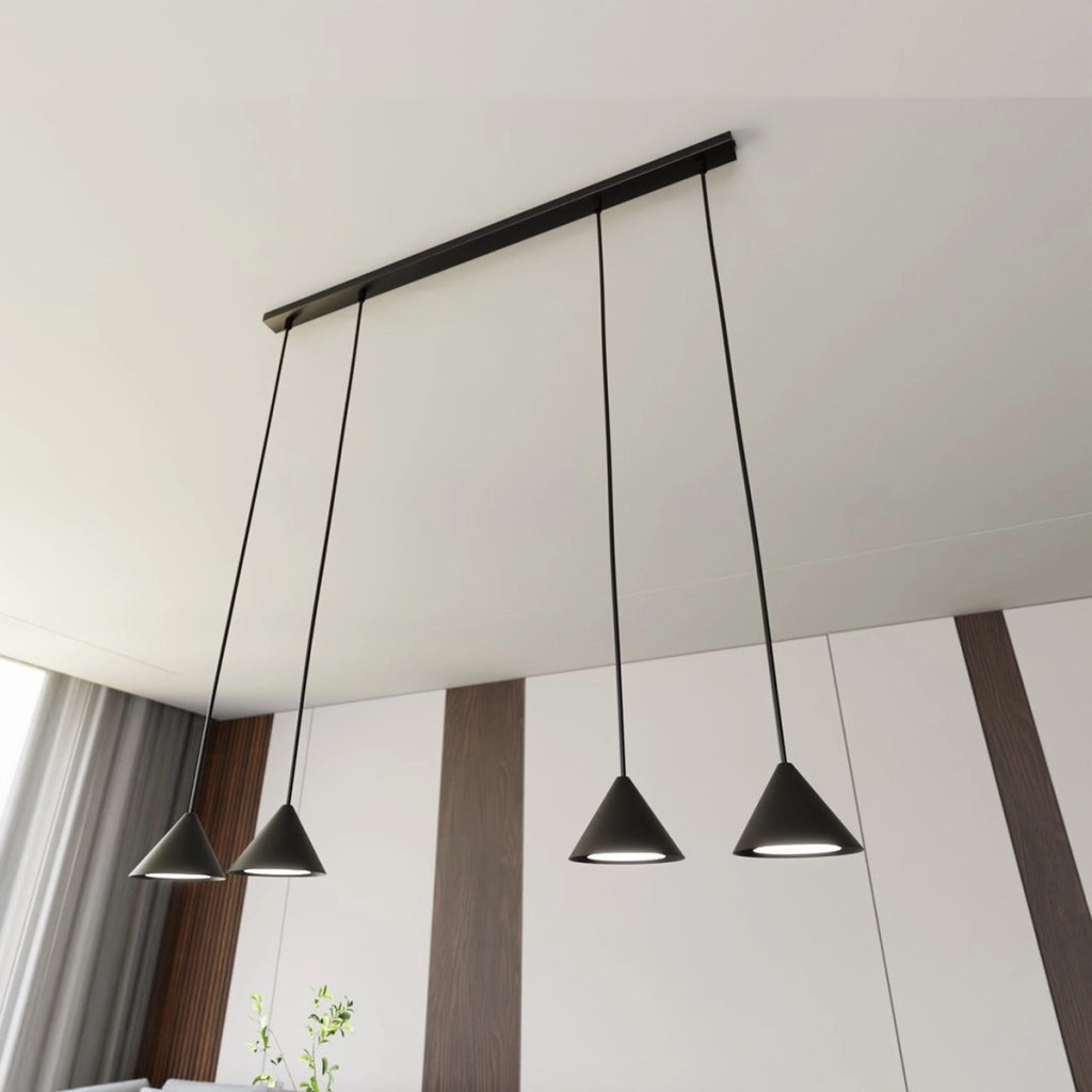 Lampada a sospensione ELIT 4 in acciaio nero opaco