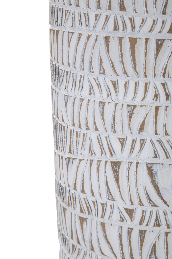 Vaso Nairobi Oval 19x50x12 cm in Poliresina Bianco