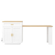 Carrello da cucina estensibile con presa integrata; 1 cassetto; ante e ripiani regolabili; per cucina; 121;5 × 70 × 92 cm