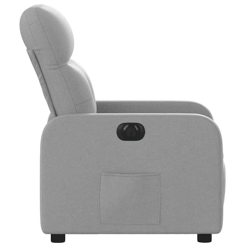 Poltrona | Sedia Relax Elettrica Reclinabile Grigio Chiaro in Tessuto