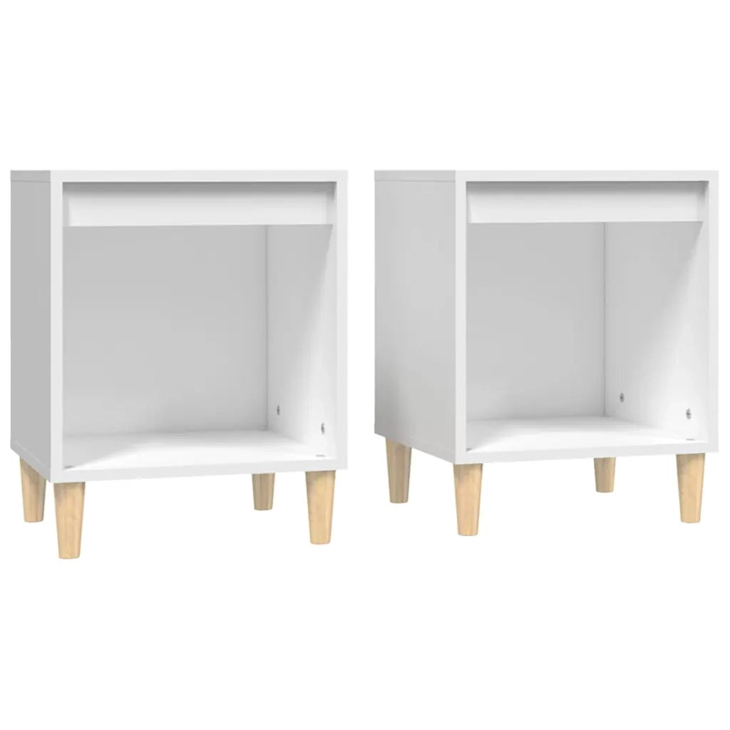 Comodini 2 pz-Set di 2 Tavolino da notte in Bianco 40x35x50 cm 295899