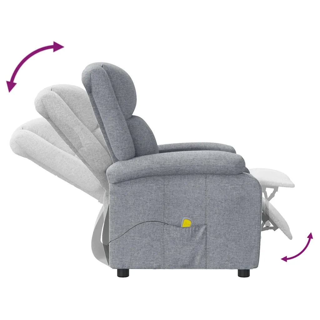 Divano Sedia-Poltrona Massaggiante in Tessuto Grigio Chiaro 470285