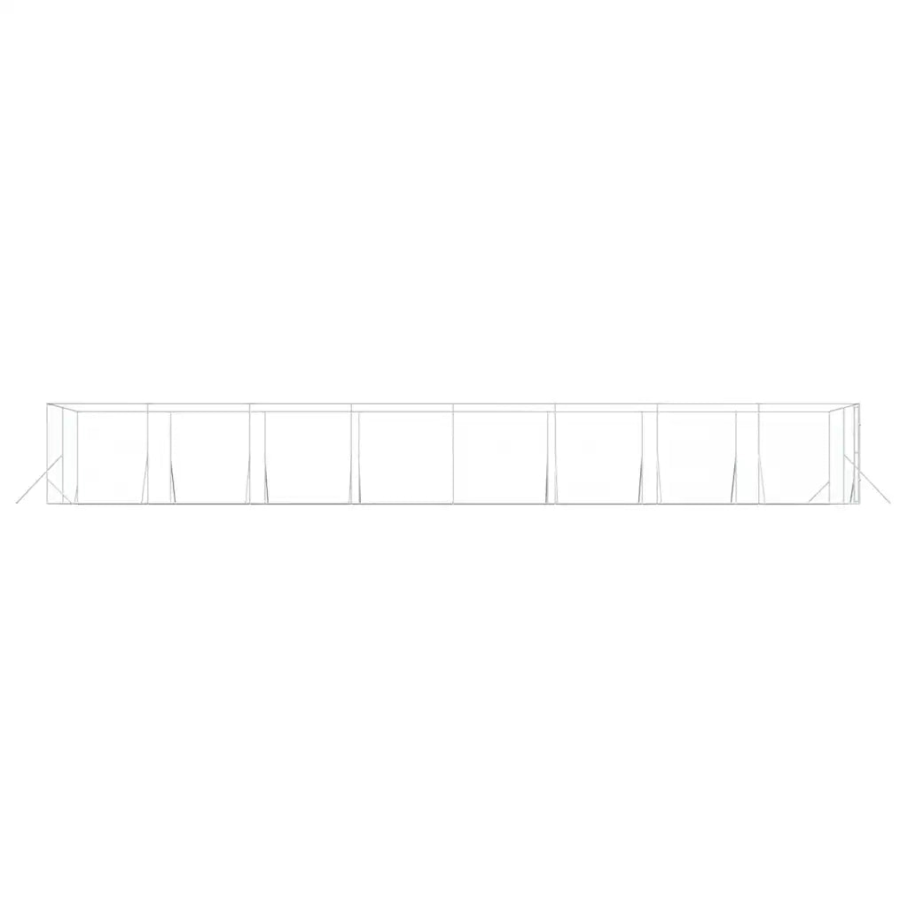 Cuccia per Cani da Esterno Argento 4x16x2 m in Acciaio Zincato 3190458