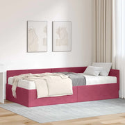 Struttura Letto Angolare con Materasso 2 pz-Giroletto con materasso Verde Velluto 655112