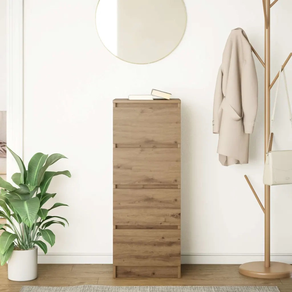 Credenza | Madia | Buffet da pranzo | Armadio da pranzo Rovere Artigianale 37,5x35x99 cm in Legno Multistrato