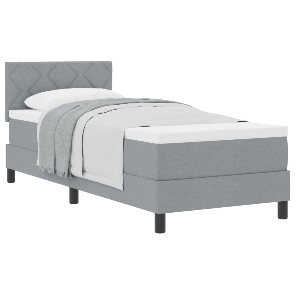 Letto a molle con testiera Grigio chiaro 80 x 200 cm Tessuto 3338720