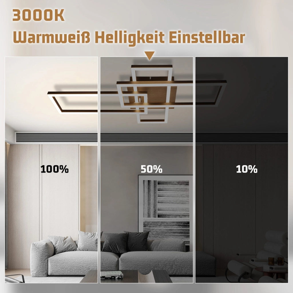 ZMH Lampada da Soffitto LED 3000K Nera Moderna Design 32W Luce Calda per Corridoio Camera da Letto Ufficio