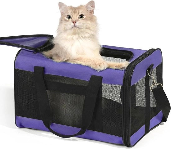 Cassa di trasporto per cani e gatti pieghevole - Autorizzata dalle compagnie aeree - Borsa di trasporto per viaggi amichevole (M)
