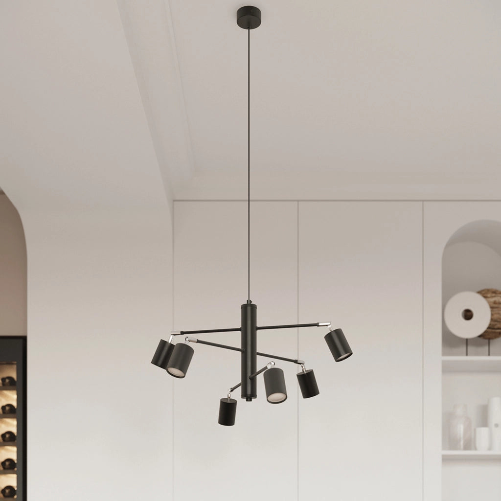 Spot soffitto moderno 4 luci nero GU10 4x10W Fjello