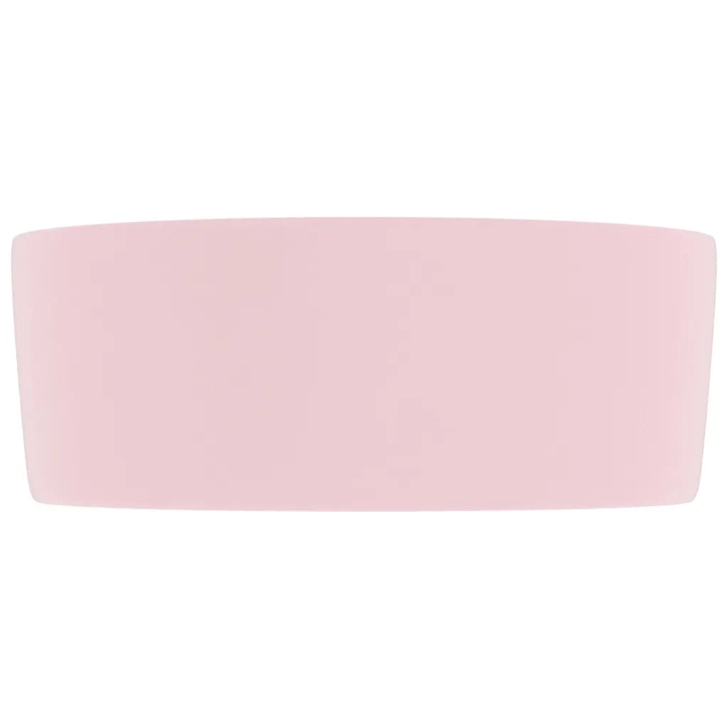 Lavandino Lusso Rotondo Rosa Opaco 40x15 cm in Ceramica 147010