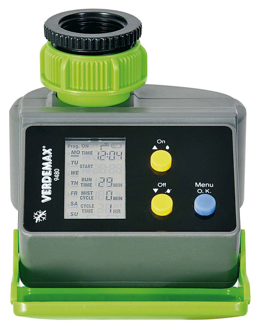 Centralina Digitale per Irrigazione Verdemax Programmabile 1h / 7g Durata 1-199 Minuti Attacco 3/4''-1'' con Display
