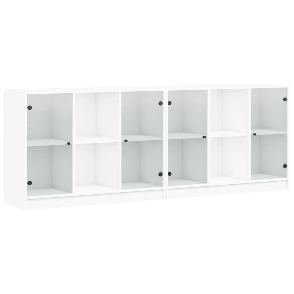 Libreria con Ante Bianca 204x37x75 cm in Legno Multistrato 3206531