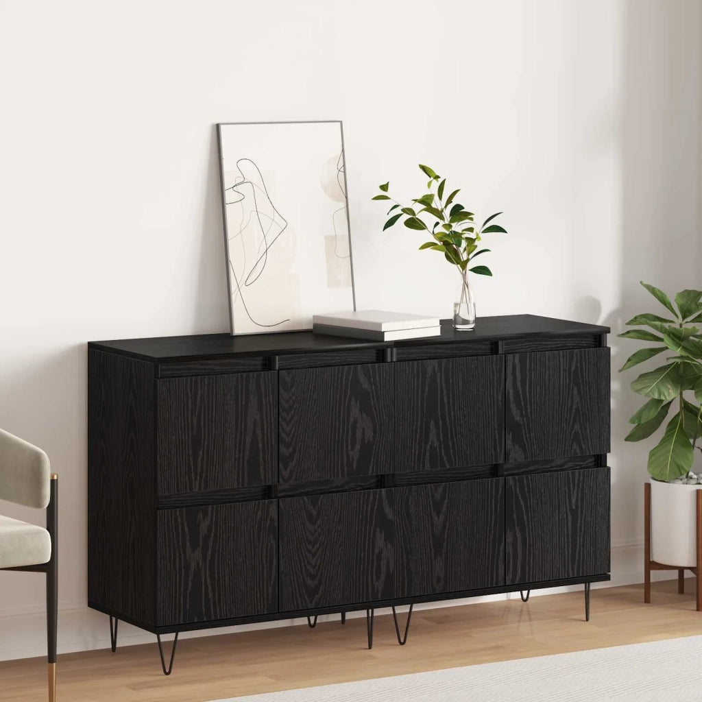 Sideboards 2 pcs Rovere nero 3394535