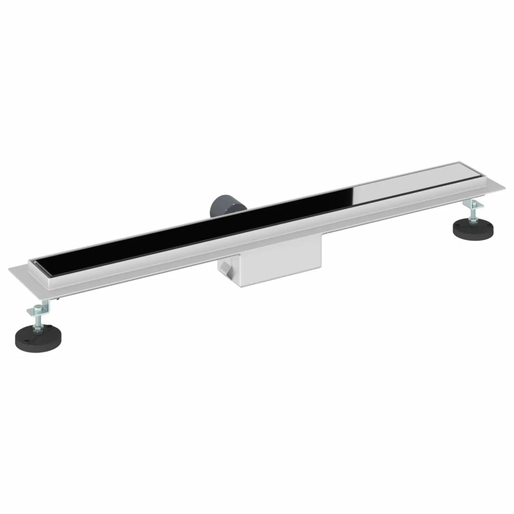 Drenaggio doccia con copertura in vetro Nero 70 cm CFW9018886