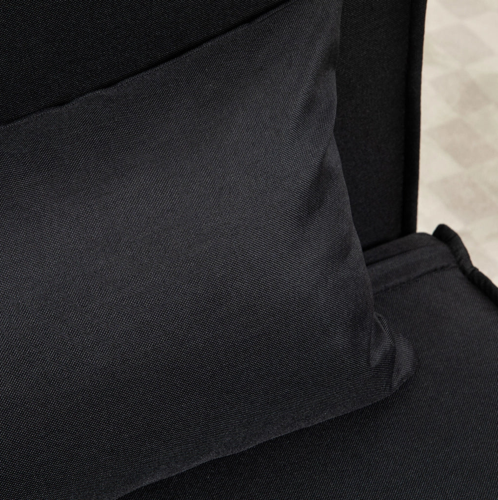 Poltrona letto 2 in 1 nera con schienale regolabile
