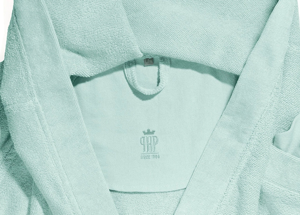 Accappatoio Con Cappuccio E Tasche In Spugna Mod. Joy Tinta Unita Menta - L-XL - Menta