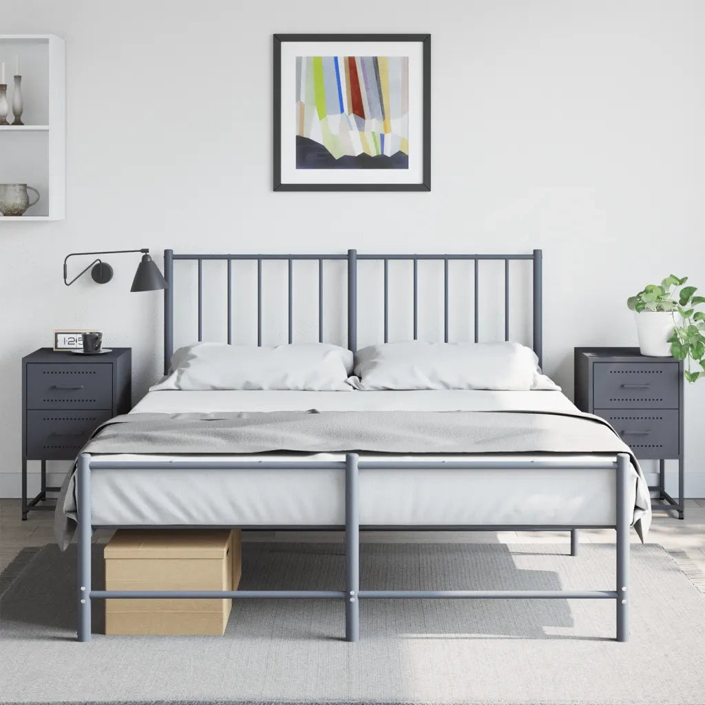 Comodini 2 pz-Set di 2 Tavolino da notte Antracite 36x39x60,5 cm in Acciaio 195839