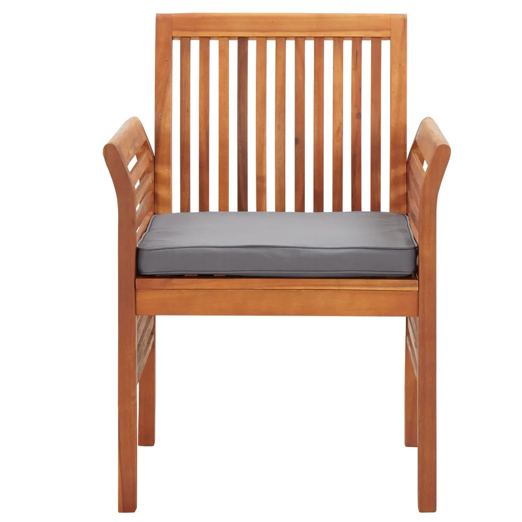 Sedie da Pranzo per Giardino e Cuscini 2 pz Massello di Acacia 45970