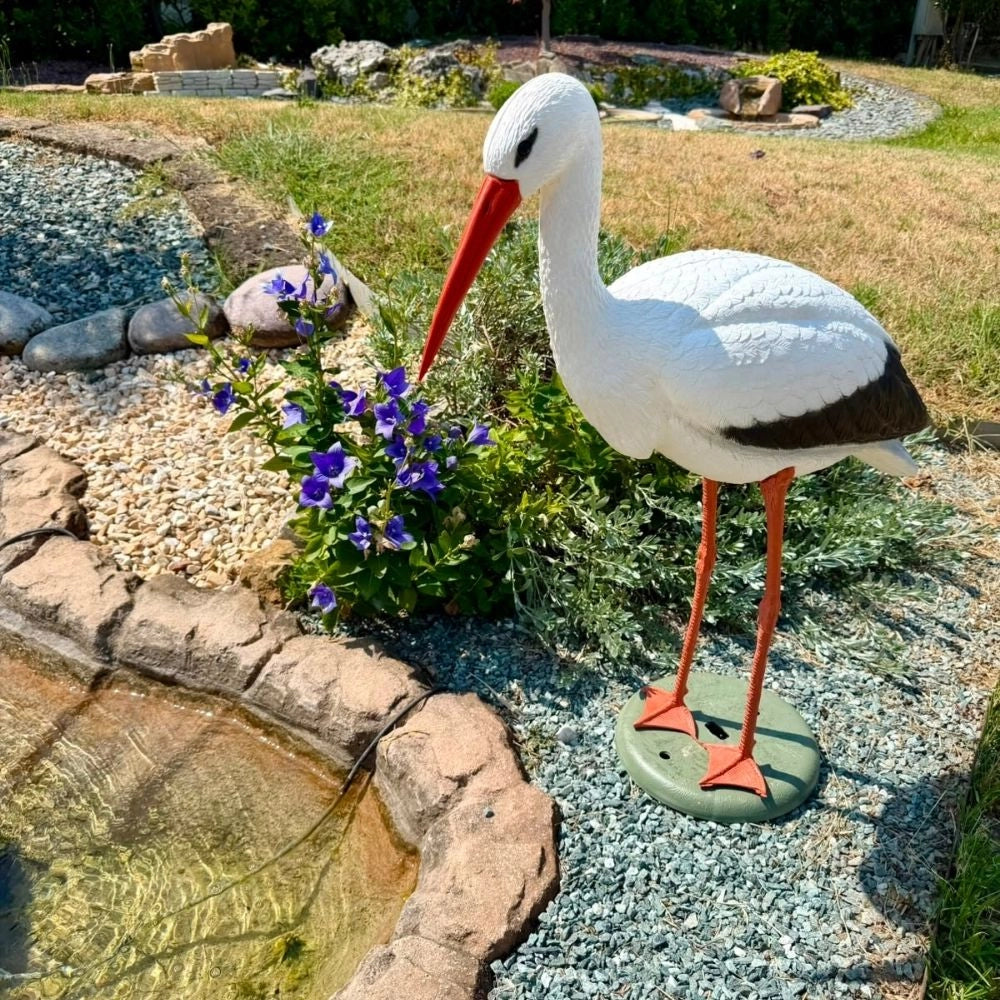 Decorazione cicogna da giardino e interni statua decorativa in plastica