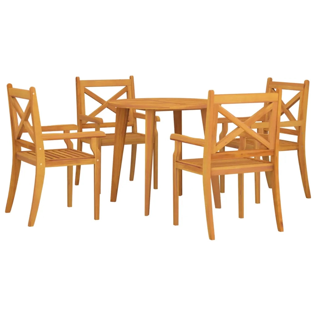Set Mobili da Pranzo per Giardino 5 pz Legno Massello di Acacia cod mxl 35686