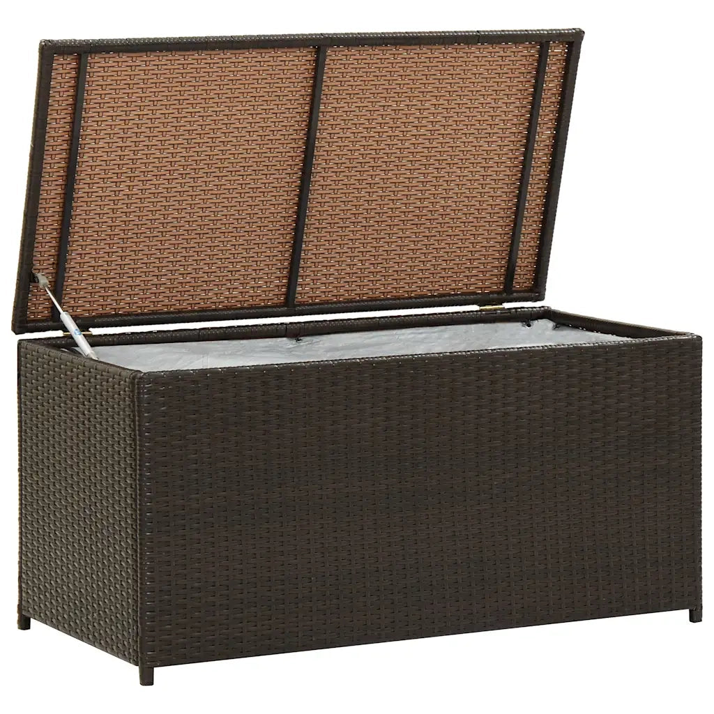 Baule da Giardino in Polyrattan 100x50x50 cm Marrone CFW4002208