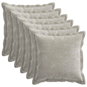 Federa 6 pcs HOUTEN Grigio Chiaro 30 x 30 cm Tessuto Chenille 915866