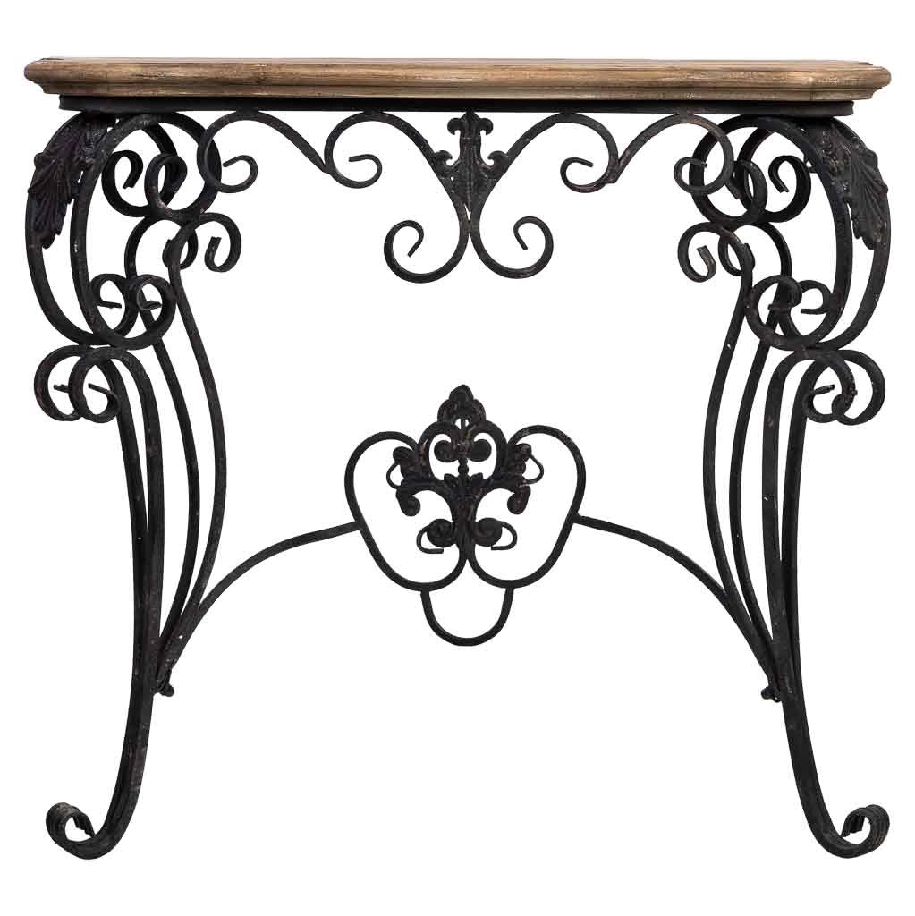 Console in legno e metallo finitura invecchiata 87x41x80h cm
