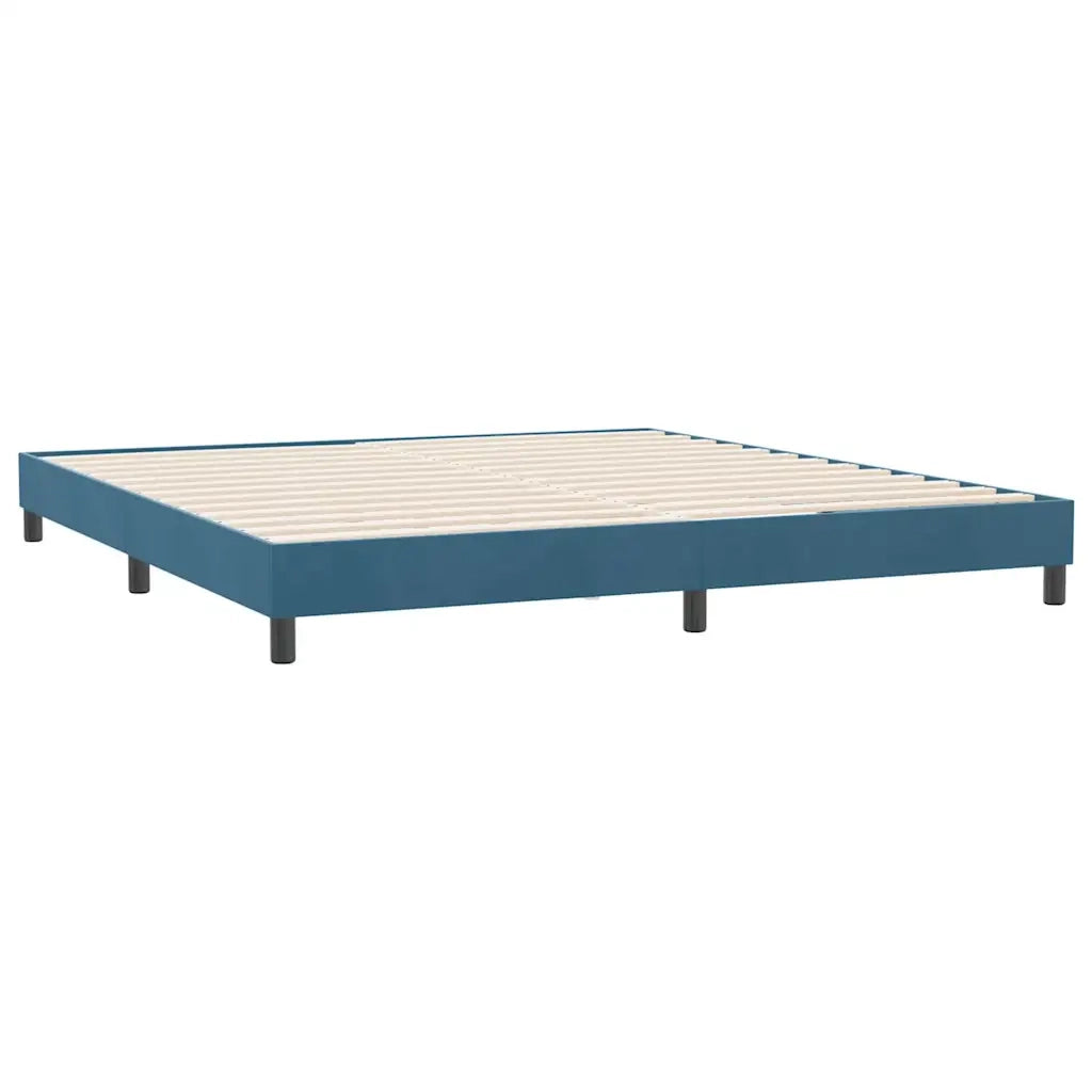Letto a Molle senza Materasso Blu Scuro 180x220 cm Velluto
