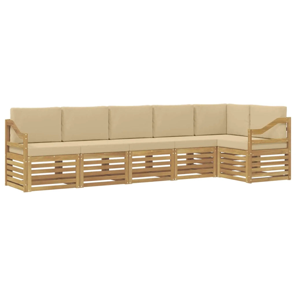Set di divani da esterno 6 pcs Bianco e Beige
