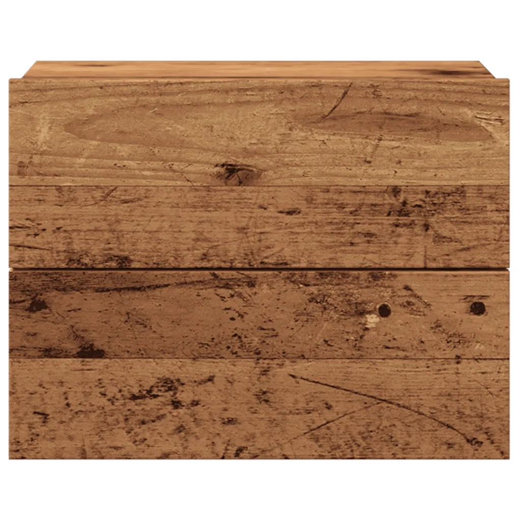 Comodino a Muro Legno Antico 40x32x30 cm 855944