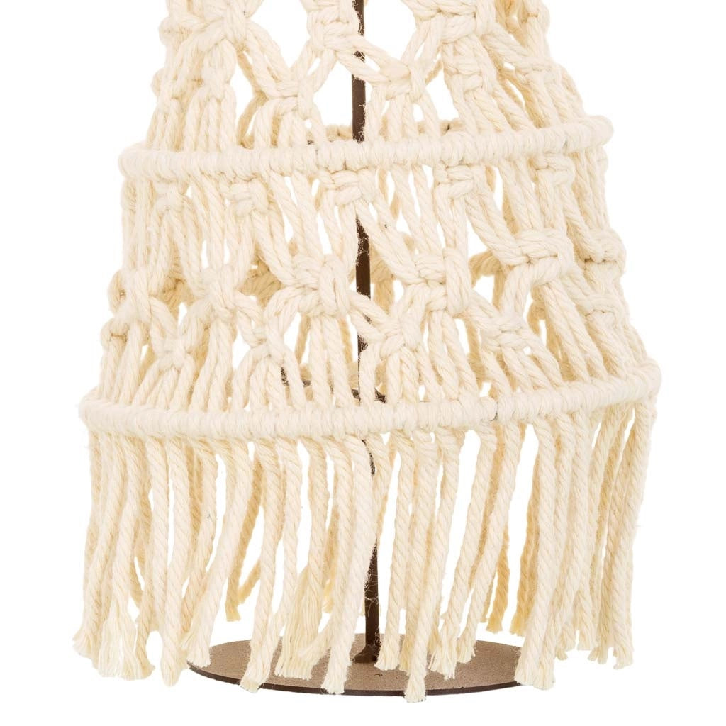 Albero decorativo in cotone intrecciato bianco d18x52h