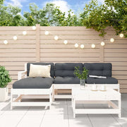 Set Salotto da Giardino 5 pz Bianco in Legno Massello di Pino 3186544