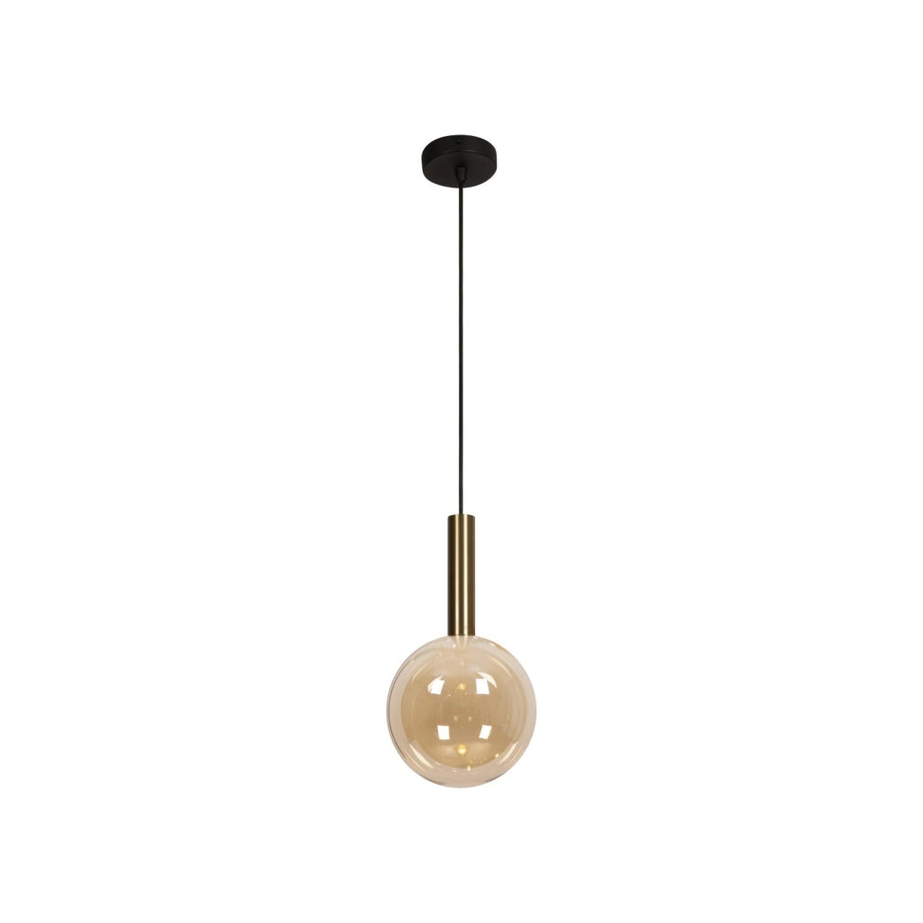 Lampada sospesa JOSIANE 1xG9 vetro ambra nero Lucide