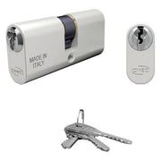 Omec 1202506 Serie 140 Cilindro Ovale Doppio Chiave 60 mm 27x33 5 perni acciaio INOX EN1303 colore Argento