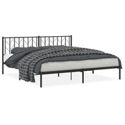 Letto matrimoniale | Letto per adulti | Giroletto con Testiera in Metallo Nero 193x203 cm