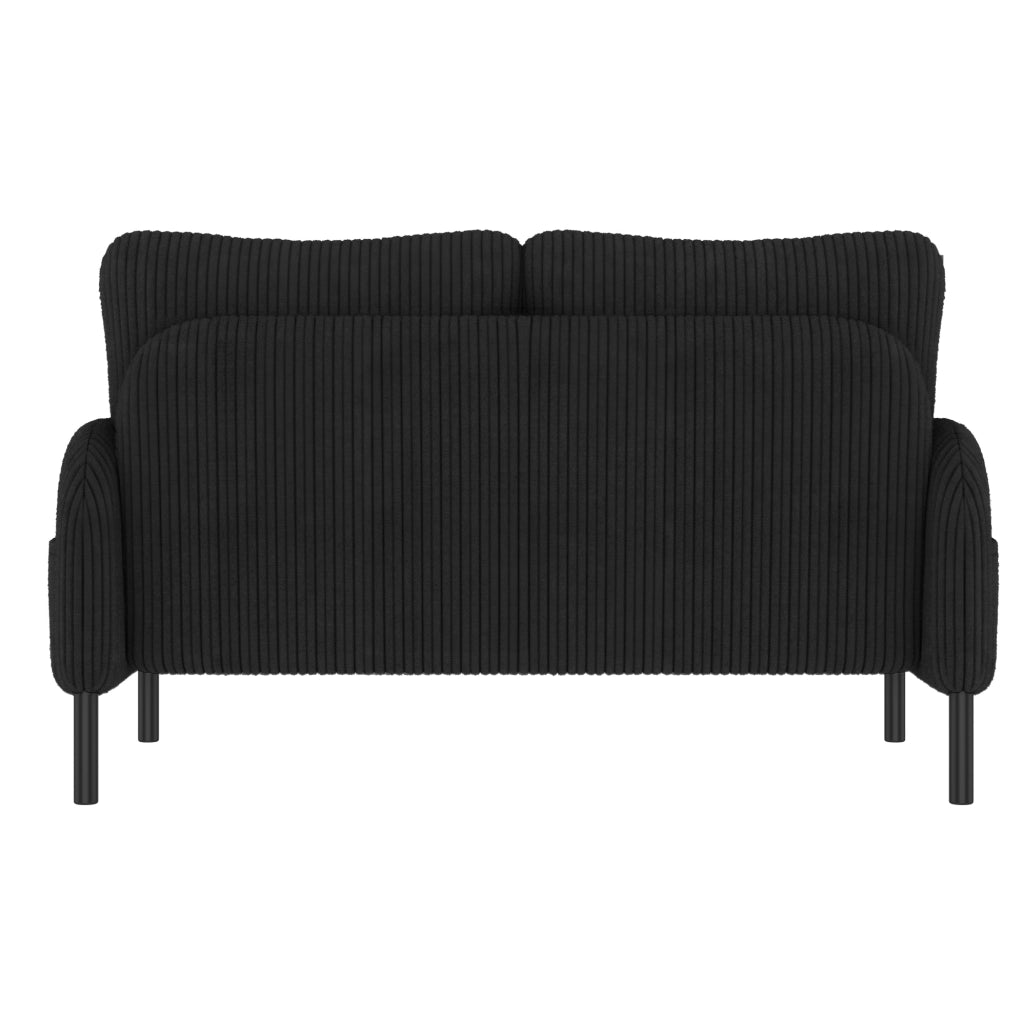 Set divano 3 pezzi con tasca laterale in corduroy nero
