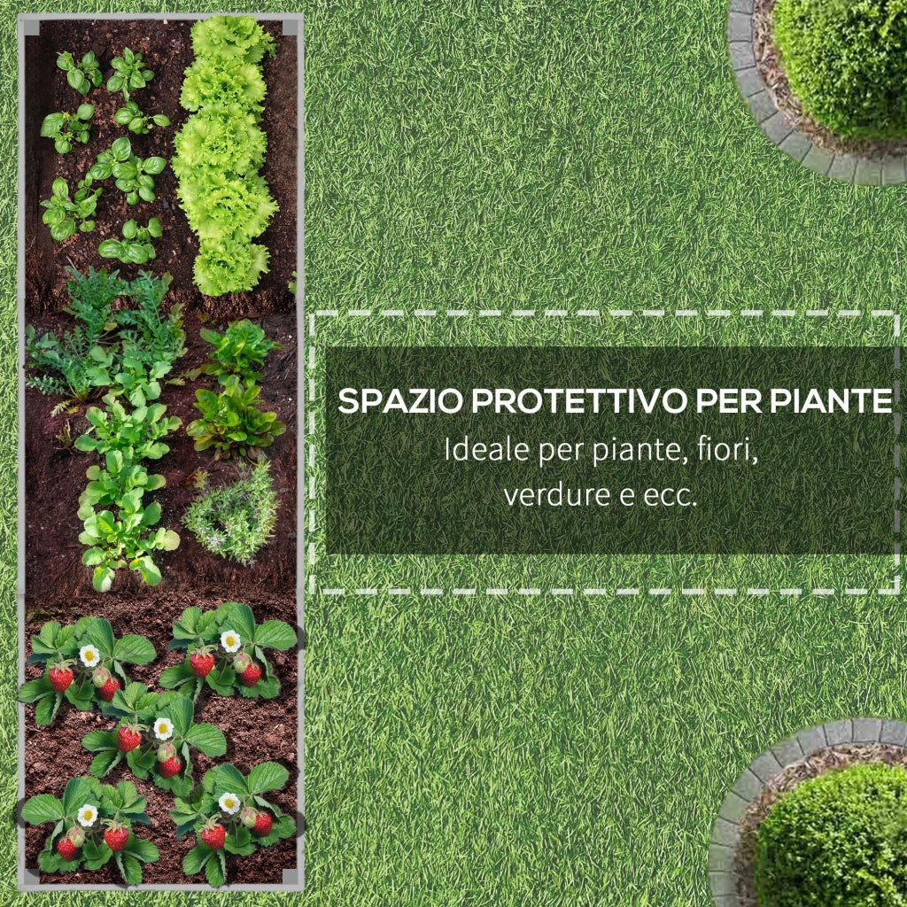 Fioriera Rettangolare 96x30,6x30 cm con Ruote e Freno in Legno di Abete Grigio