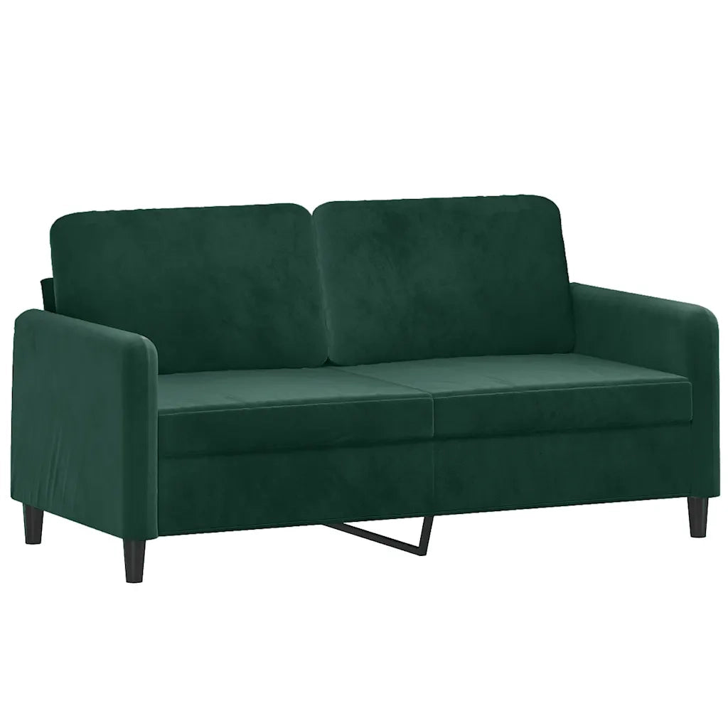 Set di Divani 2 pz con Cuscini Verde Scuro in Velluto 3201996